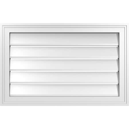 Ekena Millwork Vertical Surface Mount PVC Gable Vent: Functional, w/ 2"W x 1-1/2"P Brickmould Frame, 28"W x 18"H GVPVE28X1802SF